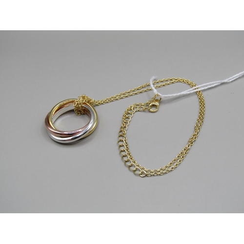 1505 - SILVER GILT TRI COLOURED PENDANT