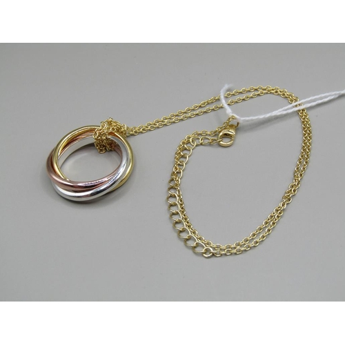 1505 - SILVER GILT TRI COLOURED PENDANT