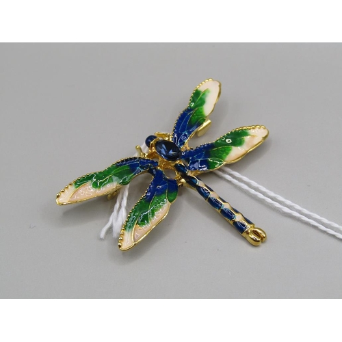 1509 - ENAMEL BROOCH IN THE FORM OF A DRAGONFLY