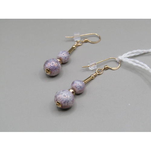 1513 - VINTAGE GLASS EARRINGS ON NEW WIRES