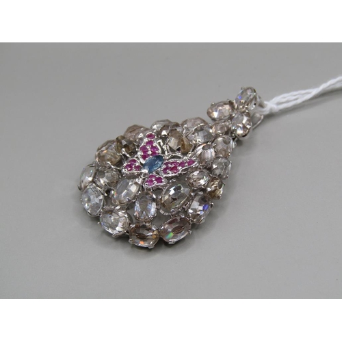 1516 - SILVER NATURAL ZIRCON RUBY PENDANT