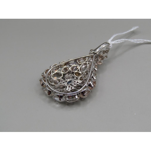 1516 - SILVER NATURAL ZIRCON RUBY PENDANT