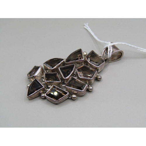 1525 - SILVER SMOKY QUARTZ PENDANT