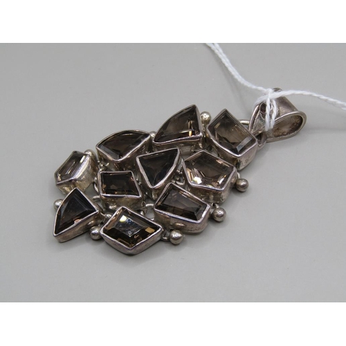 1525 - SILVER SMOKY QUARTZ PENDANT