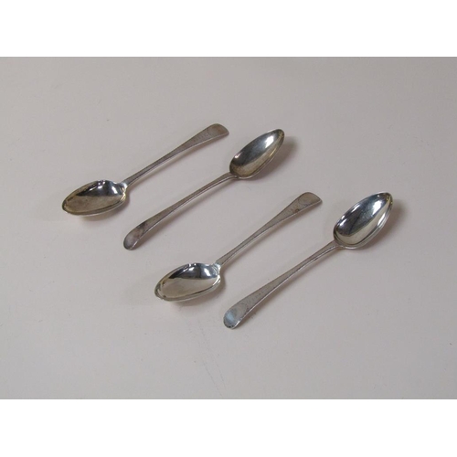 1531 - FOUR GEORGIAN SILVER SPOONS, MAKERS MARKS FOR HESTER BATEMAN LONDON 1784 8.5ozt