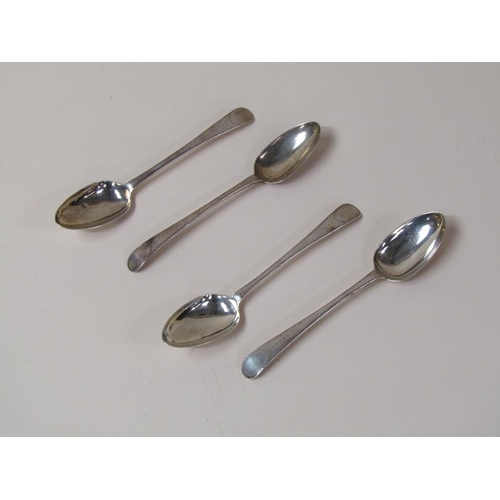 1531 - FOUR GEORGIAN SILVER SPOONS, MAKERS MARKS FOR HESTER BATEMAN LONDON 1784 8.5ozt