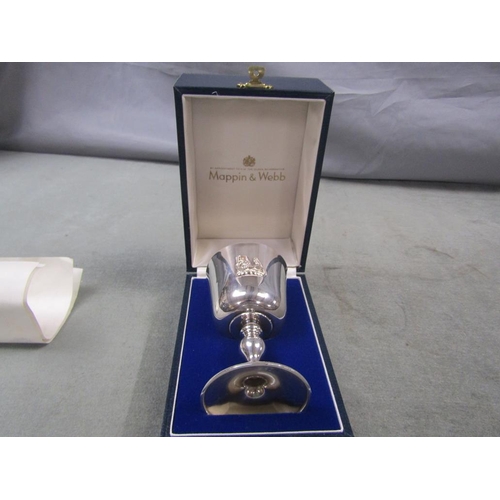 1598 - SILVER MAPPIN & WEBB SIR WINSTON CHURCHILL CENTENARY GOBLET NO.257/1000, 5.2ozt