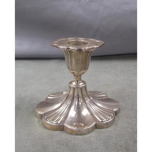 1614 - SILVER CASED SQUAT CANDLESTICK