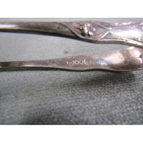 1620 - SILVER LADEL; PAIR OF SILVER PLATED TONGS