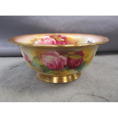 1683 - ROYAL WORCESTER HADLEY ROSE BOWL, 18CM DIAM