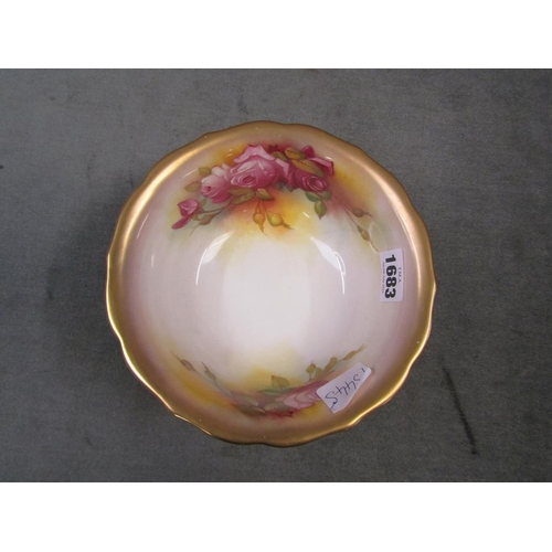 1683 - ROYAL WORCESTER HADLEY ROSE BOWL, 18CM DIAM