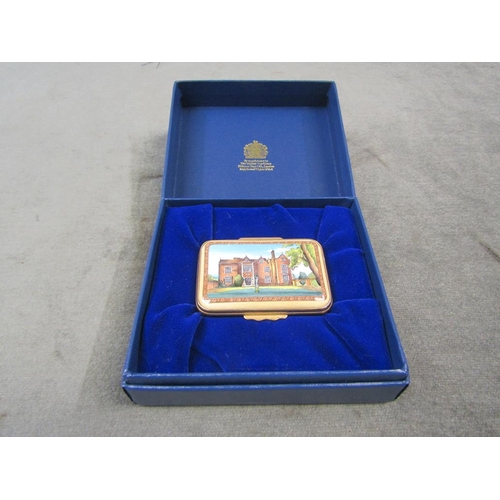 1690 - HALCYON DAYS ENAMEL BOX, 6.5CM W