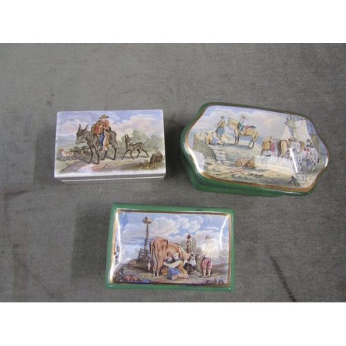 1692 - THREE PRATTWARE POTS AND LIDS - LARGEST 12CM W