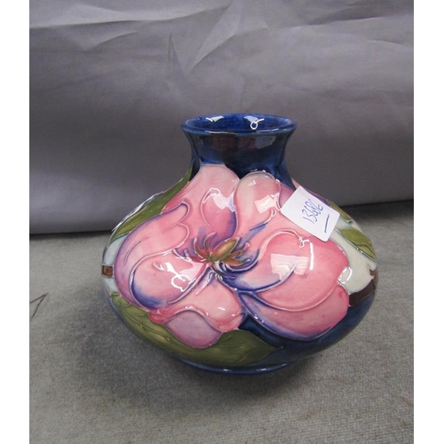 1695 - MOORCROFT SQUAT BALUSTER VASE, 10CM H