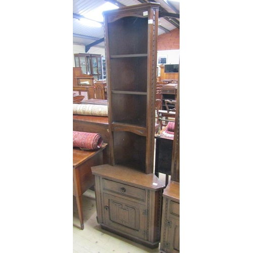 1879 - CONTEMPORARY OAK STANDING CORNER CUPBOARD