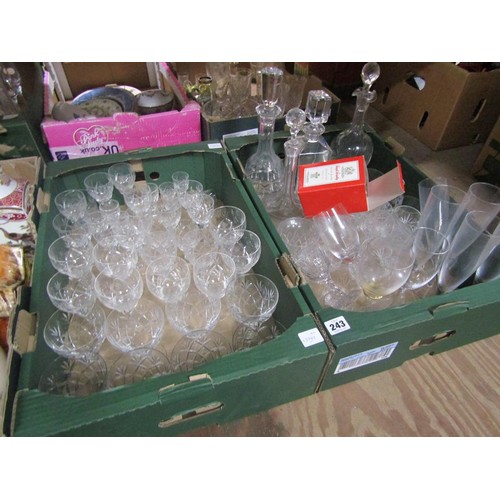 243 - TWO BOXES OF GLASSWARE - ROYAL BRIERLEY ETC