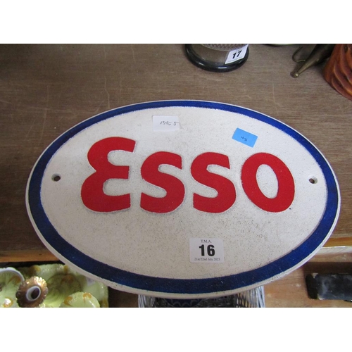 16 - REPRODUCTION CAST IRON ESSO SIGN