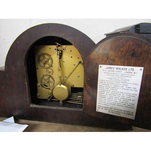 3 - ONE OAK CASED AND ONE VICTORIAN  MARBLE SLATE MANTEL CLOCK