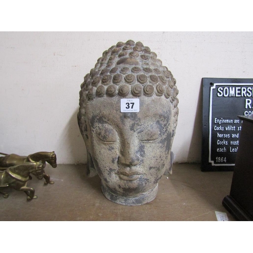 37 - POTTERY BUDDHA HEAD