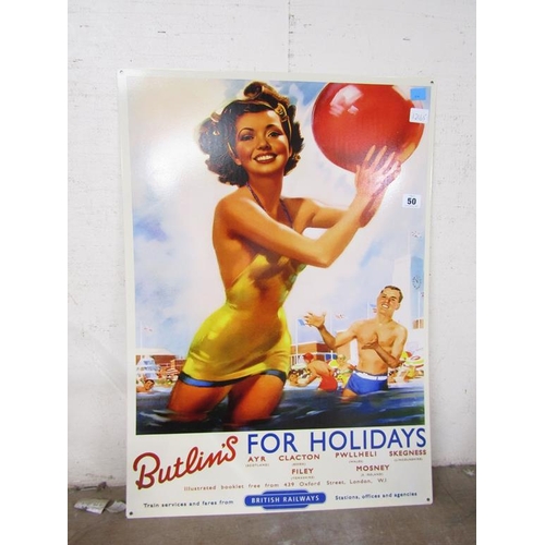 50 - REPRODUCTION SIGN 'BUTLINS'