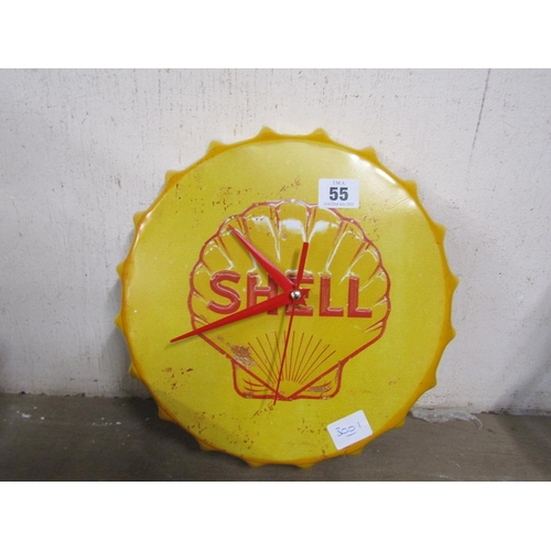 55 - REPRODUCTION SHELL OIL CLOCK