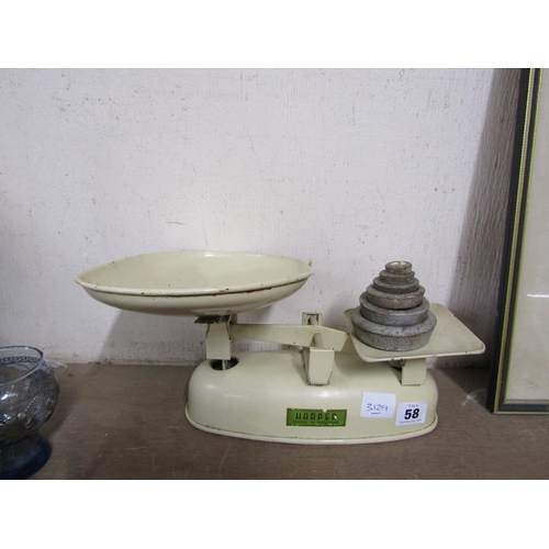 58 - SET OF KITCHEN SCALES AND WEIGHTS