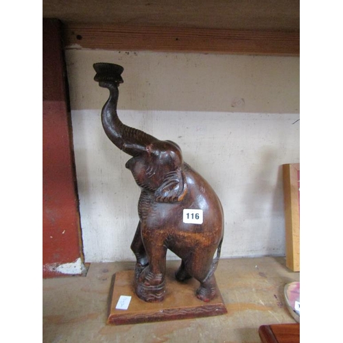 116 - CARVED WOODEN ELEPHANT