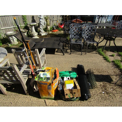 948 - LARGE QTY OF HAND TOOLS, GARDENING EQUIPMENT ETC.