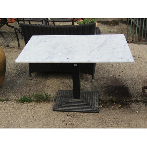 957 - MARBLE TOP TABLE