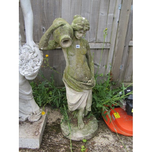 963 - WEATHERED GARDEN STATUE