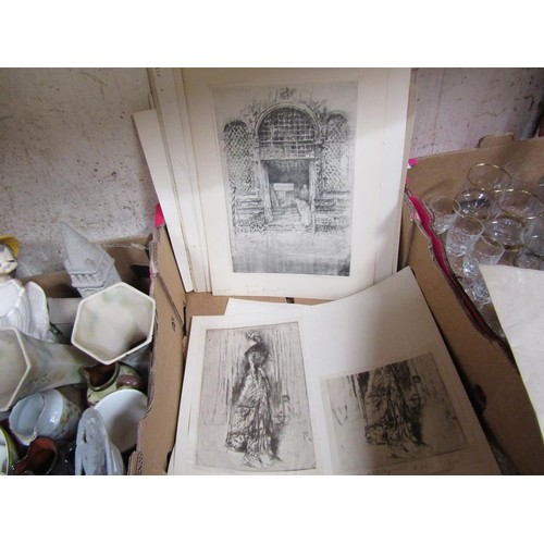 135 - QTY OF UNFRAMED ETCHINGS AND PRINTS