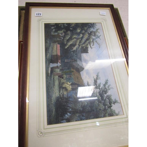 177 - COLLECTION OF FRAMED WATERCOLOURS AND PRINTS - STEAM ENGINES ETC; FIRST DAY COVERS