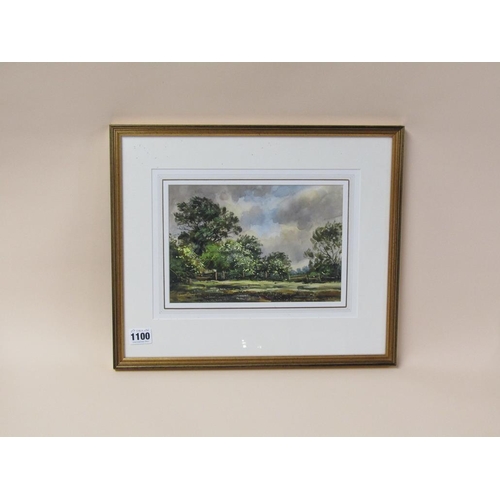 1100 - EDWARD STAMP 1992 - ON THE OUTSKIRTS OF STEWKLEY,BUCKINGHAMSHIRE, SIGNED WATERCOLOUR, F/G, 17CM X 24... 