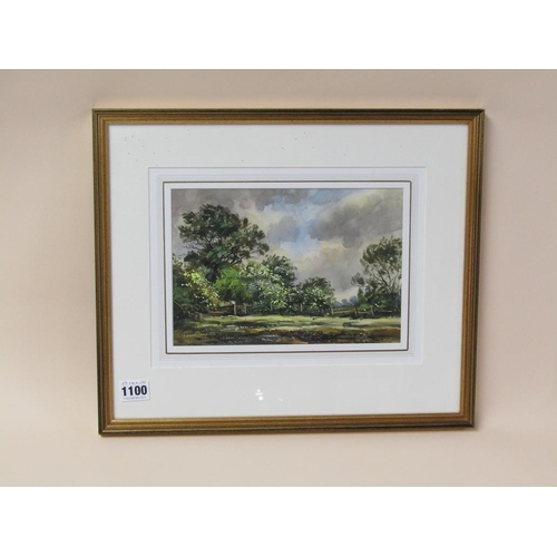 1100 - EDWARD STAMP 1992 - ON THE OUTSKIRTS OF STEWKLEY,BUCKINGHAMSHIRE, SIGNED WATERCOLOUR, F/G, 17CM X 24... 