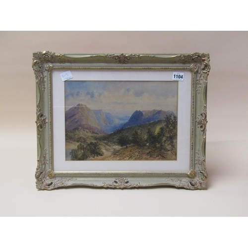 1104 - MARY BENHAM C.1900 - HIGHLAND VIEW, WATERCOLOUR, SIGNED TO REVERSE, F/G, 23CM X 32CM