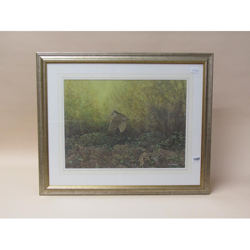 1107 - D A TURNBULL - EVENING WOODCOCK, SIGNED WATERCOLOUR, F/G, 37CM X 49CM