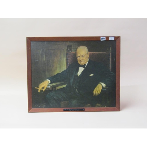 1119 - ANTHONY PAYNE 1946 - SIR WINSTON CHURCHILL, OELOGRAPH FRAMED, 43CM X 54CM