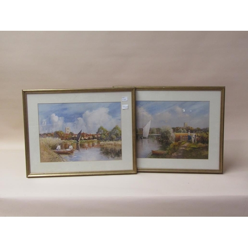 1138 - BURLEIGH BRUHL - PAIR OF F/G LITHOGRAPHS, TWO FIGURES AT A STILE & TWO FIGURES IN A BOAT, EACH F/G 3... 