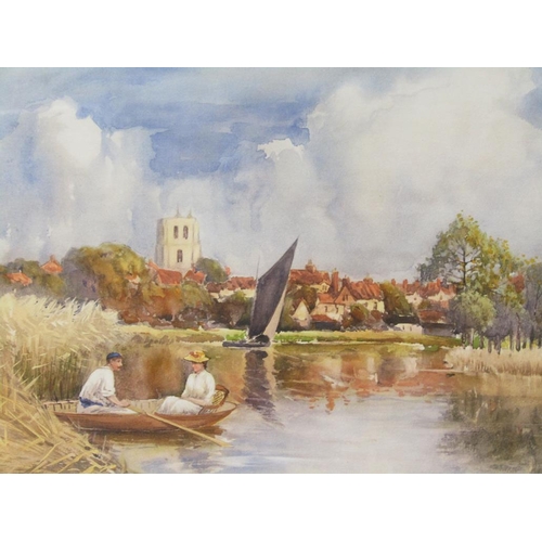 1138 - BURLEIGH BRUHL - PAIR OF F/G LITHOGRAPHS, TWO FIGURES AT A STILE & TWO FIGURES IN A BOAT, EACH F/G 3... 