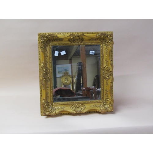 1152 - GILT FRAMED WALL MIRROR, 58CM X 52CM