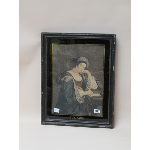 1177 - UNSIGNED 19C - GUERCINO, COLOURED PRINT, F/G, 39CM X 28CM