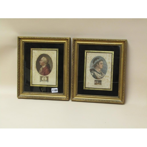 1180 - PAIR OF 19C PORTRAIT PRINTS - KLOPSTOCK & OTHO I, EACH F/G, 18CM X 12CM