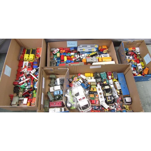 1214 - FOUR BOXES OF MIXED DIECAST VEHICLES - AIRCRAFT ETC