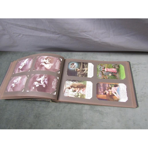 1250 - ART NOUVEAU PERIOD PHOTO ALBUM TOGETHER WITH MIXED ENTRY OF PHOTO AND POSTCARDS - MANY REPRESENTING ... 