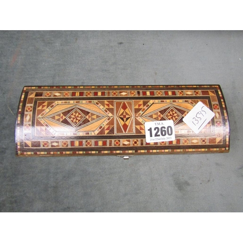 1260 - ORIENTAL INLAID GLOVE BOX 22cms W