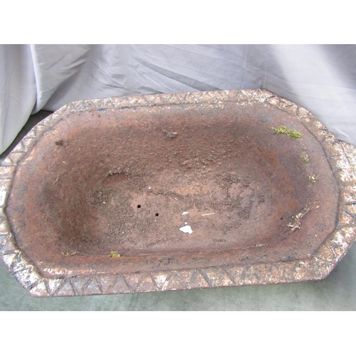 1294 - PAIR OF VICTORIAN CAST IRON GARDEN TROUGHS , EACH 60CM W