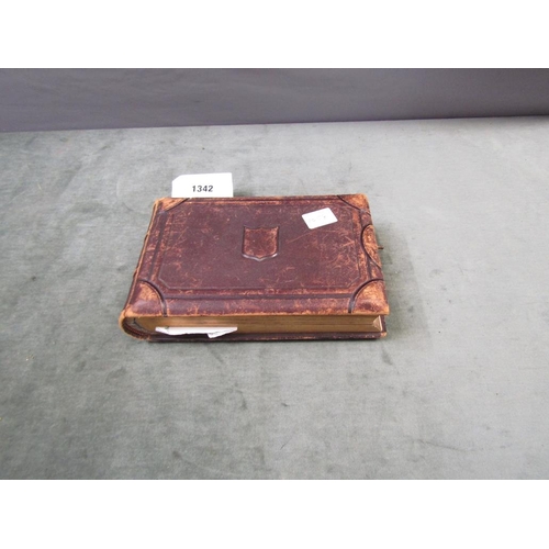 1342 - LATE VICTORIAN LEATHER PHOTOGRAPH ALBUM AND CONTENTS