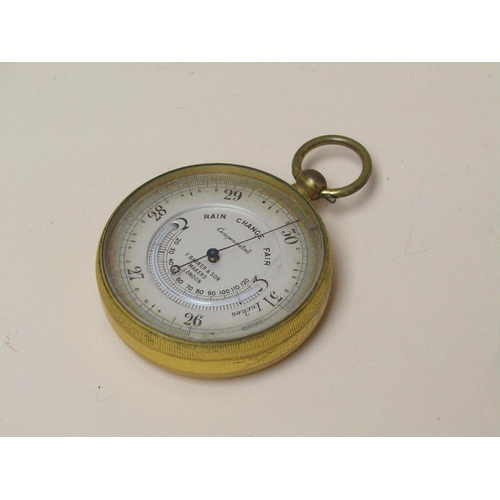 EARLY 20c F BARKER AND SON LONDON COMPENSATED POCKET BAROMETER WITH ...