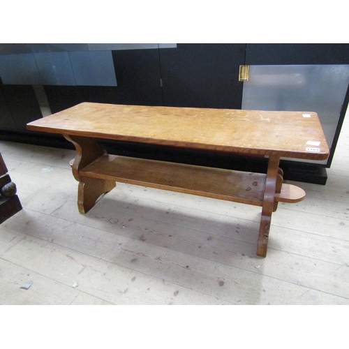 1784 - THOMAS GNOMEMAN BENCH WITH UNDER TIER SHELF INSCRIBED 'BEN 178' 107 X 45 cms