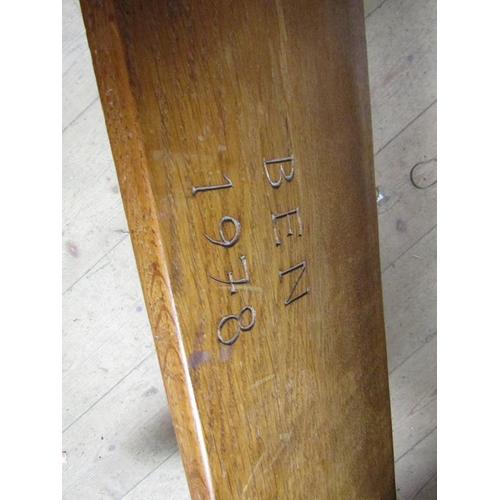 1784 - THOMAS GNOMEMAN BENCH WITH UNDER TIER SHELF INSCRIBED 'BEN 178' 107 X 45 cms